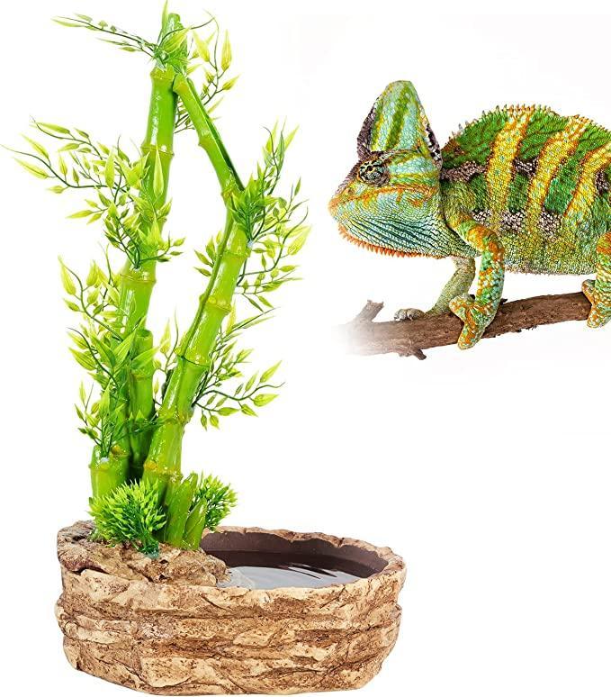 REPTIZOO Water Fountain Bamboo Plant Water Dripper for Chameleon Lizard DF05 - REPTI ZOO Main image