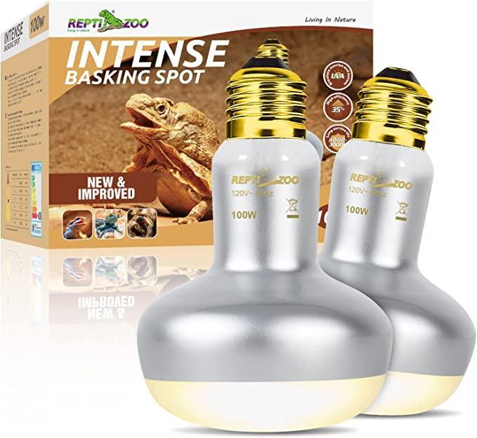 REPTI ZOO 2PCS 100W Reptile Heat Lamp Sunlight UVA Lighting Heating Lamp FCB100 - REPTI ZOO Main image