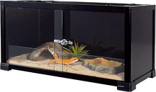 Load image into Gallery viewer, REPTI ZOO Full Glass 15 Gallon Reptile Terrarium, Black-Tinted ECO-Terrarium to Reduce Stress for Gecko Hermit Crab Top Ventilation &amp; Anti Escape Lid - REPTI ZOO