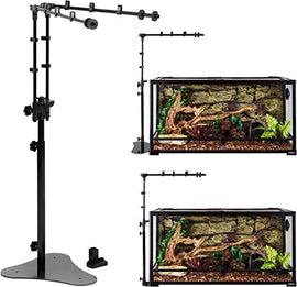 REPTI ZOO Reptile Dual Lamp Stand Adjustable Bracket Metal Support for Reptile Glass Terrarium - REPTI ZOO