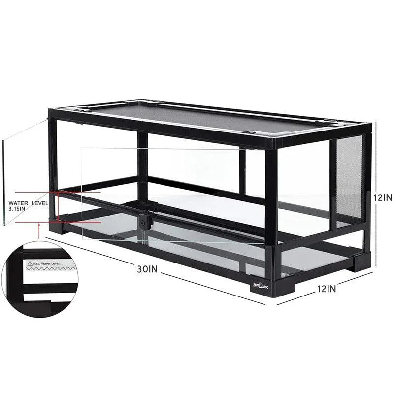 REPTI ZOO 18.7 Gallon 30" x 12"x 12" Front Opening reptile enclosures For Reptile Pets Bearded Dragon Gecko Lizard RK301212G - REPTI ZOO
