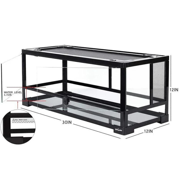 REPTI ZOO 18.7 Gallon 30" x 12"x 12" Front Opening reptile enclosures For Reptile Pets Bearded Dragon Gecko Lizard RK301212G - REPTI ZOO