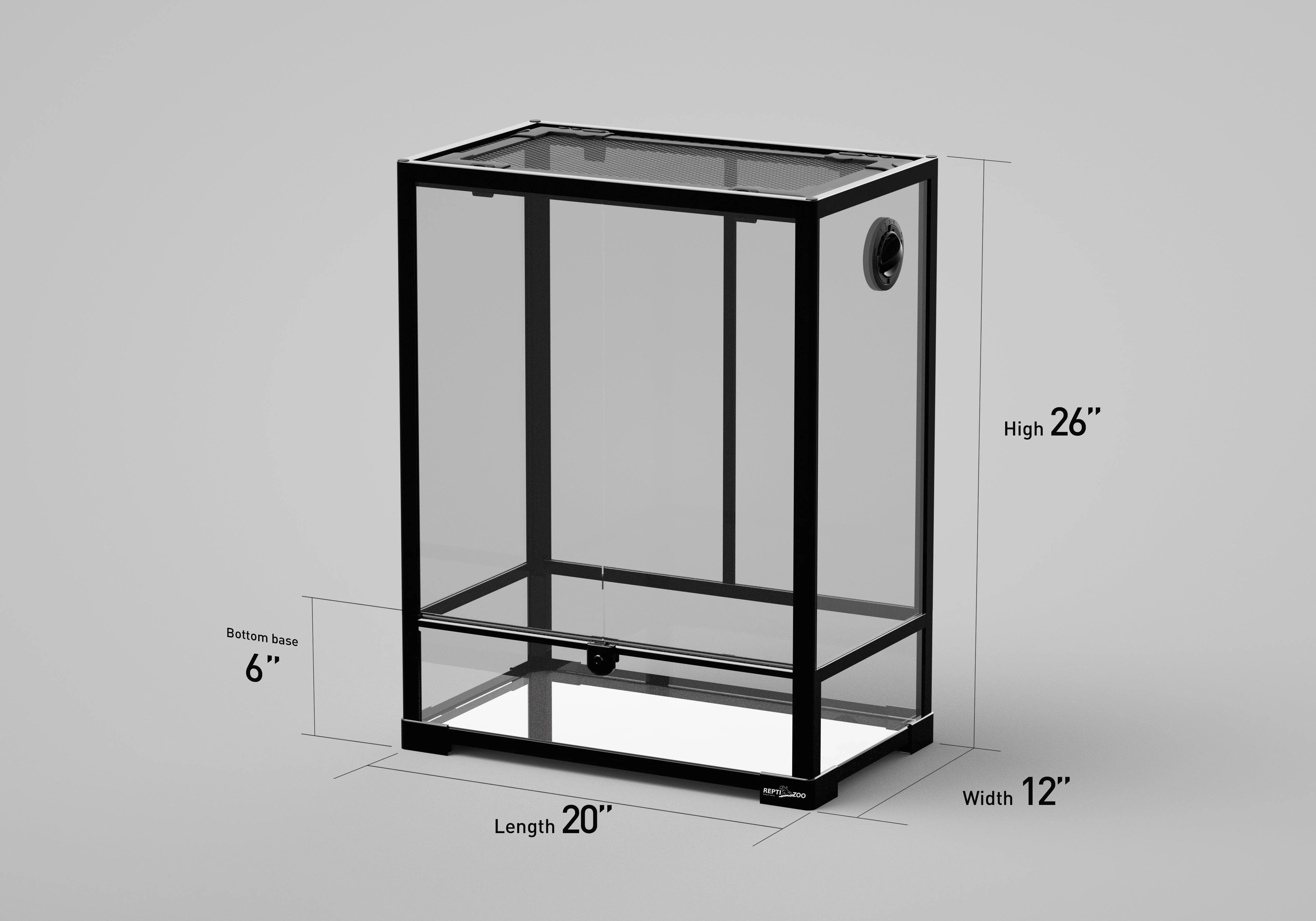 REPTI ZOO 20" x 12"x 26" Glass Reptile Terrarium Front Opening Reptile Habitat Tank (customed reptile cage) - REPTI ZOO Main image