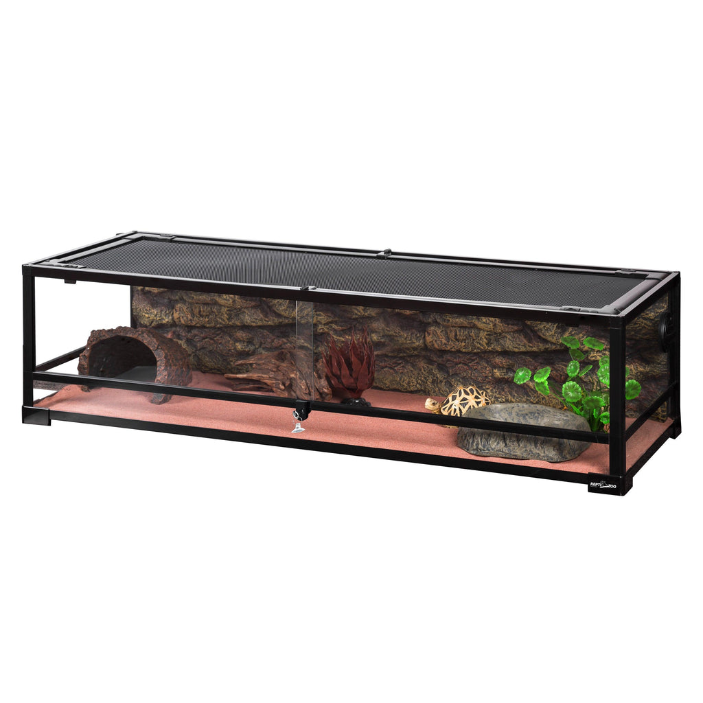 48 gallons 48″*18″*13″ long reptile terrarium with front safe glass sliding doors RK0221 - REPTI ZOO