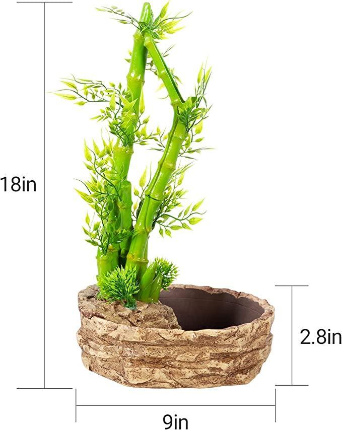 REPTIZOO Water Fountain Bamboo Plant Water Dripper for Chameleon Lizard DF05 Secondary image