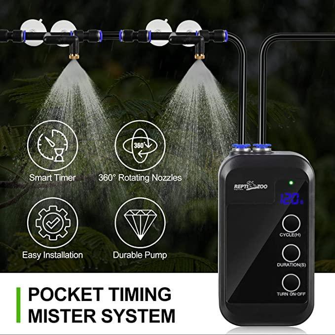 REPTI ZOO Reptile Mini Automatic Misting with Adjustable Spray Nozzles TR09 - REPTI ZOO