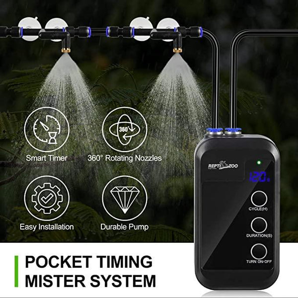 REPTI ZOO Reptile Mini Automatic Misting with Adjustable Spray Nozzles TR09 - REPTI ZOO