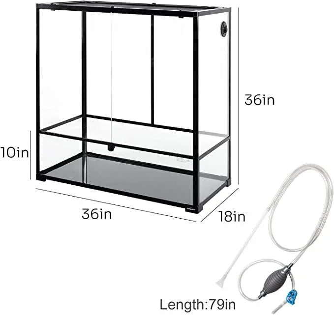REPTI ZOO 96 Gallon Reptile Tank 36" x 18"x 36" for Reptile Amphibian Pets RK904590 Secondary image