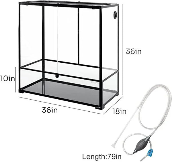 REPTI ZOO 96 Gallon Reptile Tank 36" x 18"x 36" for Reptile Amphibian Pets RK904590 - REPTI ZOO