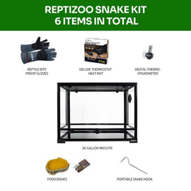 REPTI ZOO 34 Gallon 24‘’x18''x18'' Snake Tank Starter Kit - REPTI ZOO