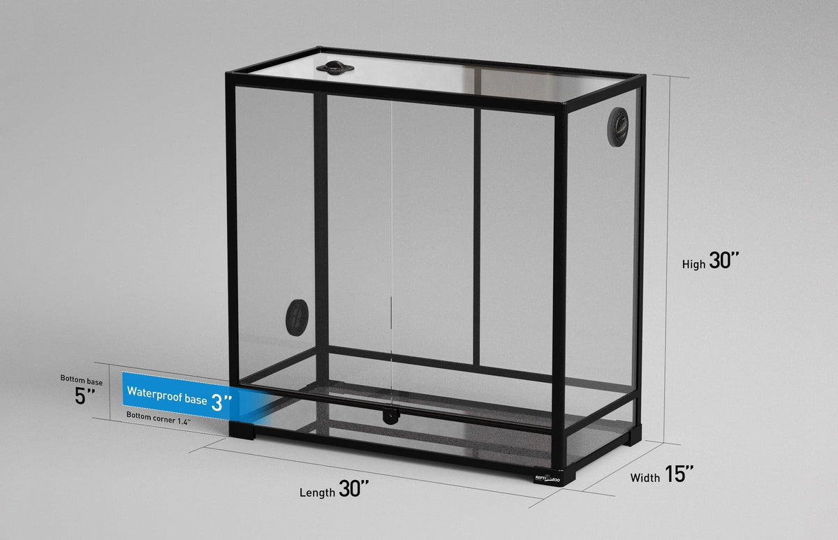 REPTI ZOO 30" x 15"x 30" Glass Reptile Terrarium Front Opening Reptile Habitat Tank (customed reptile cage) - REPTI ZOO Main image