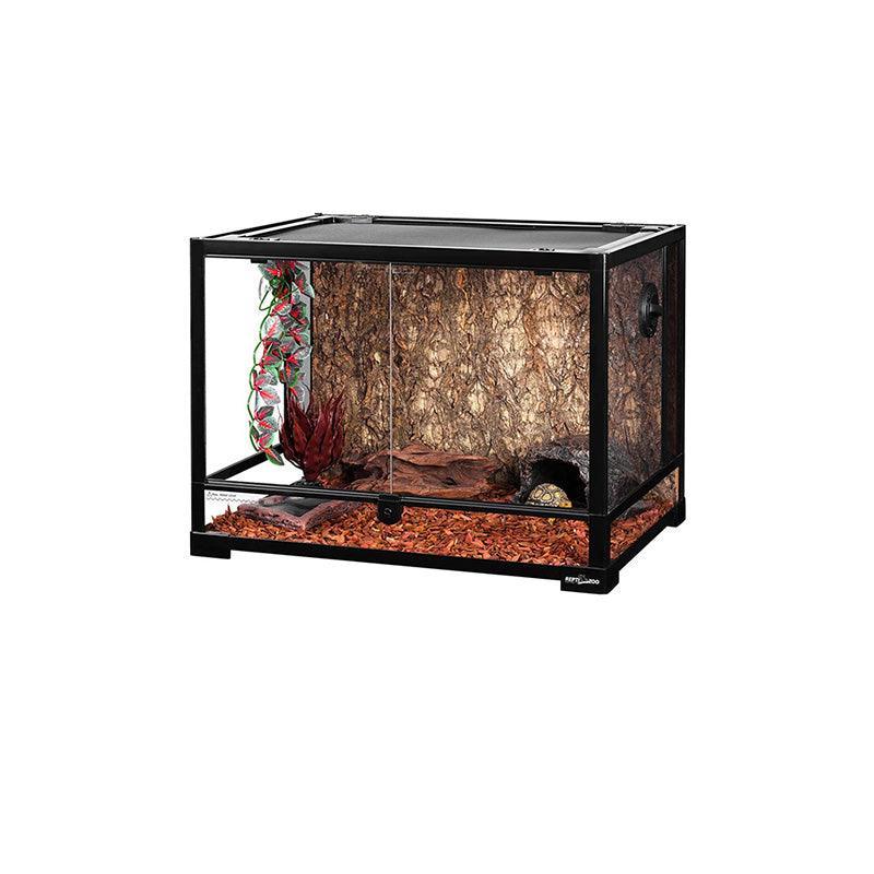 REPTI ZOO 34 Gallon 24" x 18" x 18" Front Opening Reptile Terrarium With Screen Ventilation (Backgrounds not Include) RK0107B - REPTI ZOO Main image
