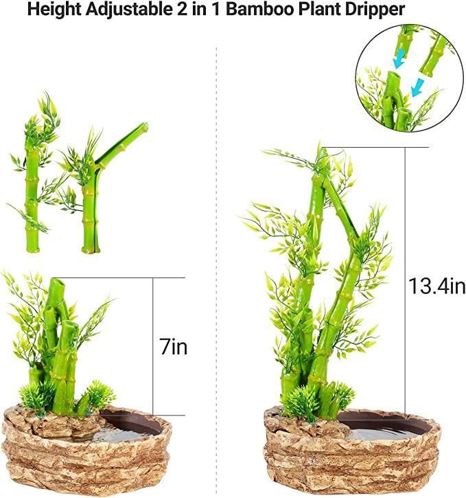 REPTIZOO Water Fountain Bamboo Plant Water Dripper for Chameleon Lizard DF05 - REPTI ZOO