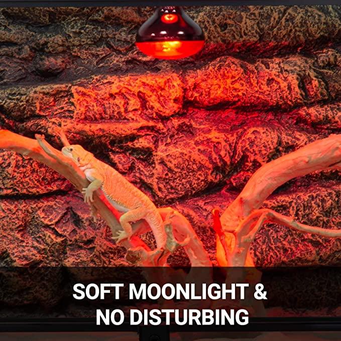 REPTI ZOO 2PCS 100W Infrared Reptile Heat Lamp Infrared Basking