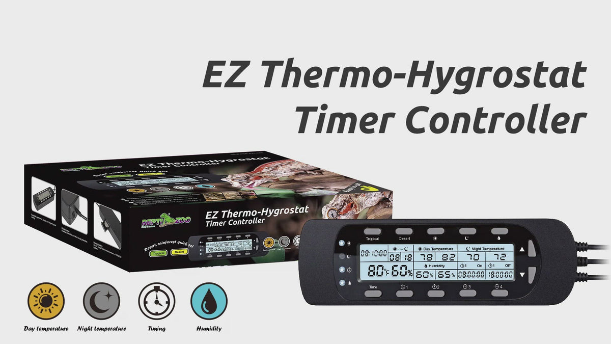 Digital Thermometer Hygrometer Temperature Controller for Reptile Tank, Waterproof Reptile Timer with Thermostat Controller Lighting