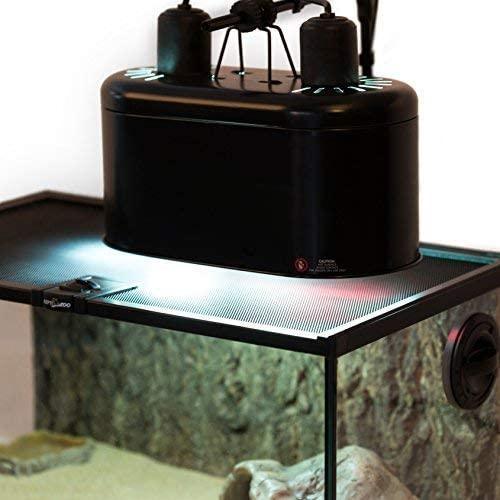 REPTI ZOO Dual Reptile Light Fixture for Reptile Dome UVB Light Fixture Dual Lamp Cap Heat Lighting Lamp Kit - REPTI ZOO Main image