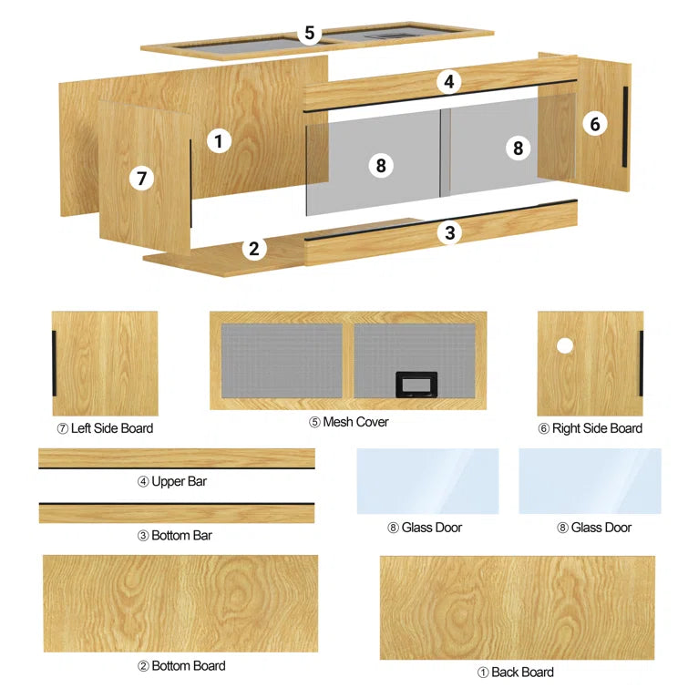 Reptizoo Original Wood Reptile Enclosure - REPTI ZOO