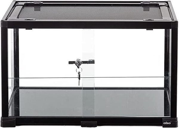 REPTIZOO Reptile Terrarium 25 Gallon, 2 in 1 Knock-Down Glass Reptile Tank 24" x 16" x 16" - REPTI ZOO