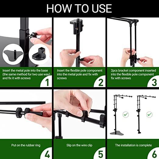 REPTI ZOO Reptile Dual Lamp Stand Adjustable Bracket Metal Support for Reptile Glass Terrarium - REPTI ZOO