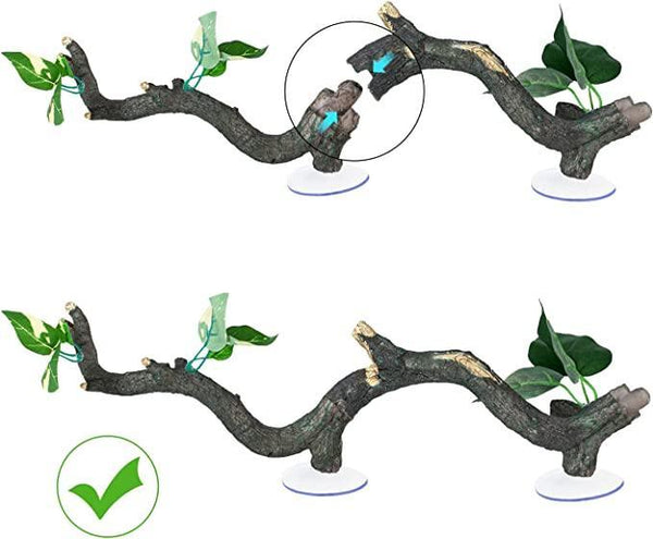 REPTIZOO 3Pcs Reptile Climbing Branch Terrarium Plants Decor DR08 - REPTI ZOO