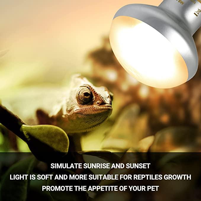 REPTIZOO 75W Reptile Heat Lamp Bulb 2PCS Combo Pack Includes Nightlight Infrared Heat Emitter and UVA Daylight Heating Lamp - REPTI ZOO