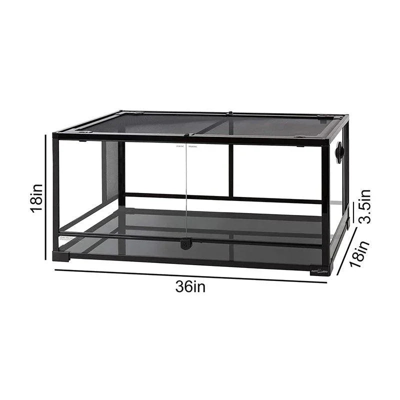 REPTI ZOO 50 Gallon 36" x 18" x 18" Reptile Glass Terrarium Tank RK0119 - REPTI ZOO
