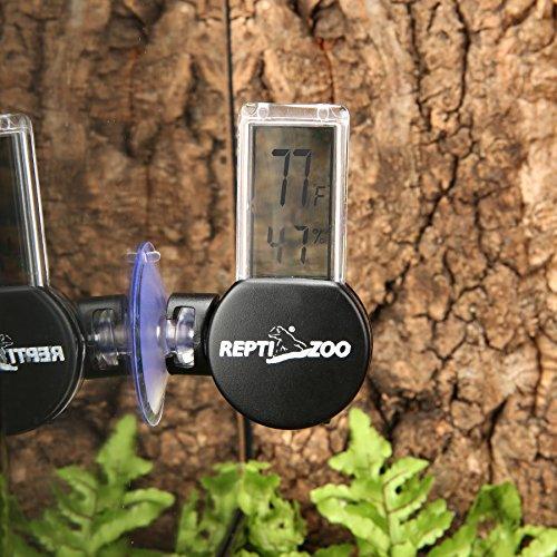 REPTI ZOO Reptile Terrarium Thermometer Hygrometer Digital Display 2PCS Pet Rearing Box Reptiles Tank Thermometer Hygrometer with Suction Cup - REPTI ZOO