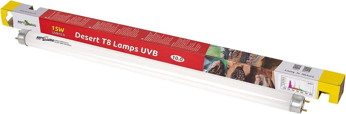 REPTI ZOO T8 Terrarium Reptile Fluorescent UVB T8 18 Inches 15W Compact Reptile Bulb Tropical Terrarium Lamp Tube - REPTI ZOO Main image