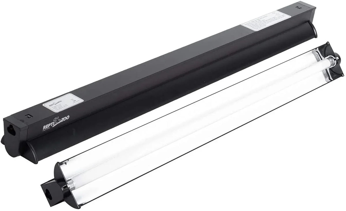 REPTI ZOO T5 HO UVB Lighting Combo Kit, Terrarium Hood Comes with Desert 10.0 UVB T5 Lamp - REPTI ZOO