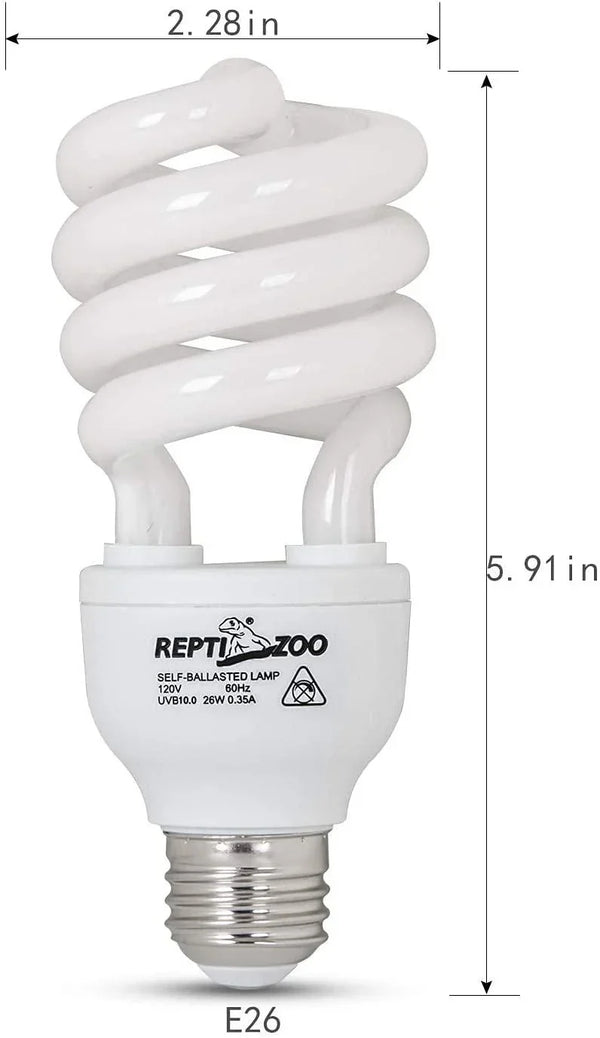 REPTIZOO Energy Saving Lamps UVB & UVA Bulb and UV Test Card Kit 4pcs(1 set) - REPTI ZOO