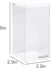 Load image into Gallery viewer, REPTI ZOO Magnetic Acrylic Reptile Breeding Box 3&quot;x3&quot;x6&quot; Transparent Feeding Box - REPTI ZOO