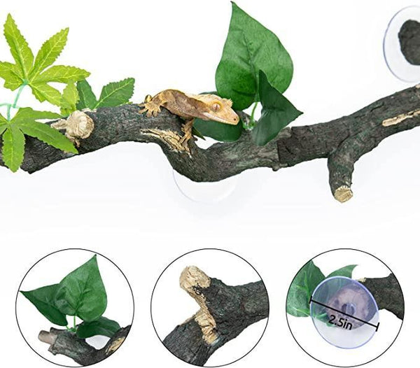 REPTIZOO 3Pcs Reptile Climbing Branch Terrarium Plants Decor DR08 - REPTI ZOO