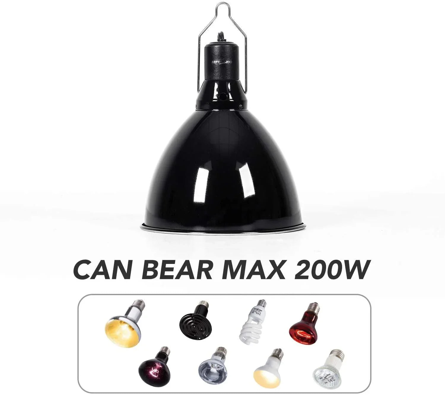 REPTI ZOO 8.5 inch Reptile Light Fixture 200W 2 in 1 E26 Base,Aquarium Dome Reptile UVB Light Socket Fixture (Without Bulbs) - REPTI ZOO Main image