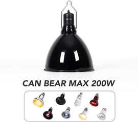 REPTI ZOO 8.5 inch Reptile Light Fixture 200W 2 in 1 E26 Base,Aquarium Dome Reptile UVB Light Socket Fixture (Without Bulbs) - REPTI ZOO