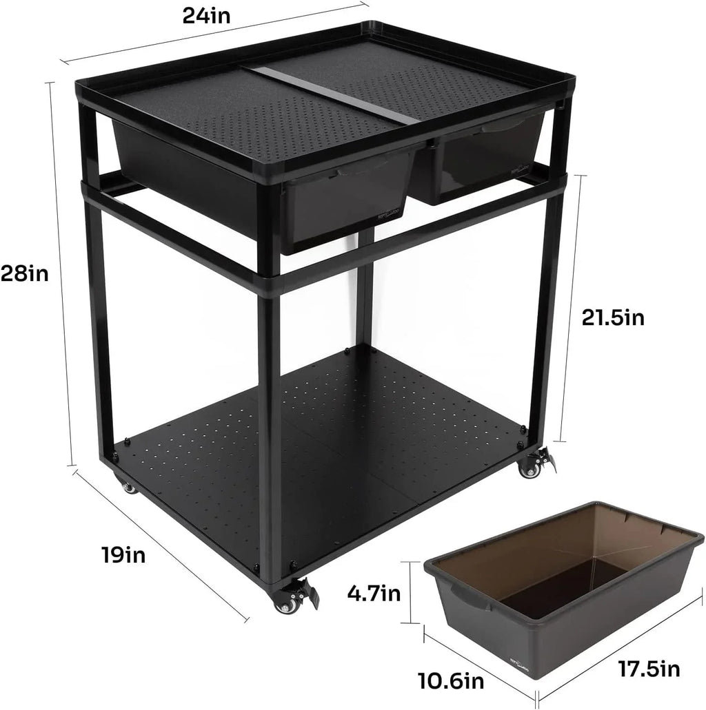 REPTIZOO Stackable Breeding Boxes Rack with Rolling Wheels Tank Stand - REPTI ZOO