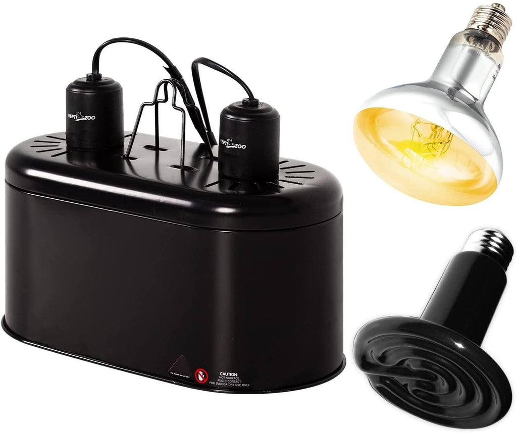 REPTIZOO Dual Reptile Lamp Fixture for Reptile Heat Lighting Kit - REPTI ZOO