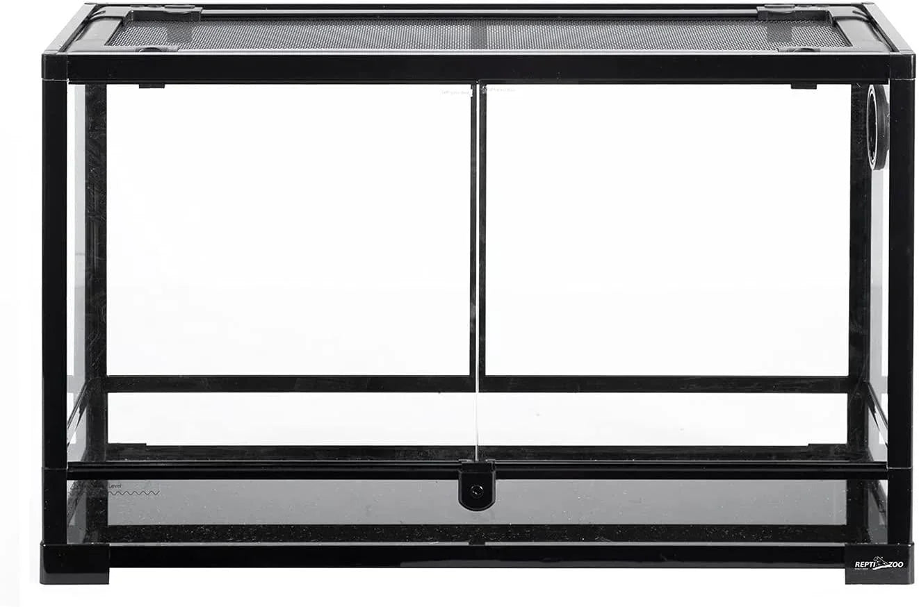 REPTI ZOO 30 Gallon 30" x 12"x 18" Glass Reptile Terrarium, Front Opening Reptile Habitat Tank, Double Doors Screen Ventilation(Knock-Down) RK301218G - REPTI ZOO
