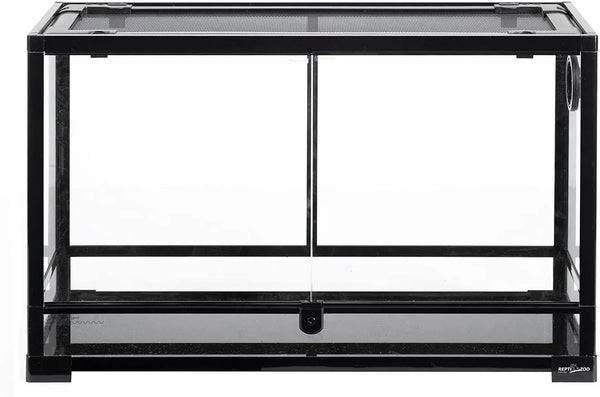 REPTI ZOO 30 Gallon 30" x 12"x 18" Glass Reptile Terrarium, Front Opening Reptile Habitat Tank, Double Doors Screen Ventilation(Knock-Down) RK301218G - REPTI ZOO