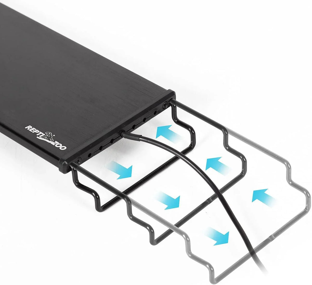 REPTI ZOO Reptile Aquarium Terrarium LED Light Ultra-thin Day and Night Light for Reptiles Aquarium Light, 3-Color Modes LED Light Hood 15W - REPTI ZOO