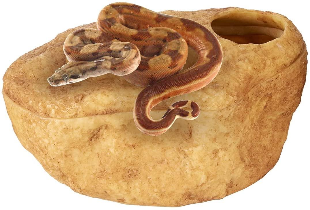 REPTIZOO Reptile Hide Cave, Snake Cave and Hides, 3-in-1 Magnetic Attraction Cave for Snake, Ball Python, Geckos Reptiles - REPTI ZOO Main image