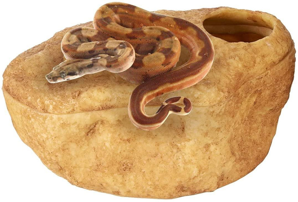 REPTIZOO Reptile Hide Cave, Snake Cave and Hides, 3-in-1 Magnetic Attraction Cave for Snake, Ball Python, Geckos Reptiles - REPTI ZOO