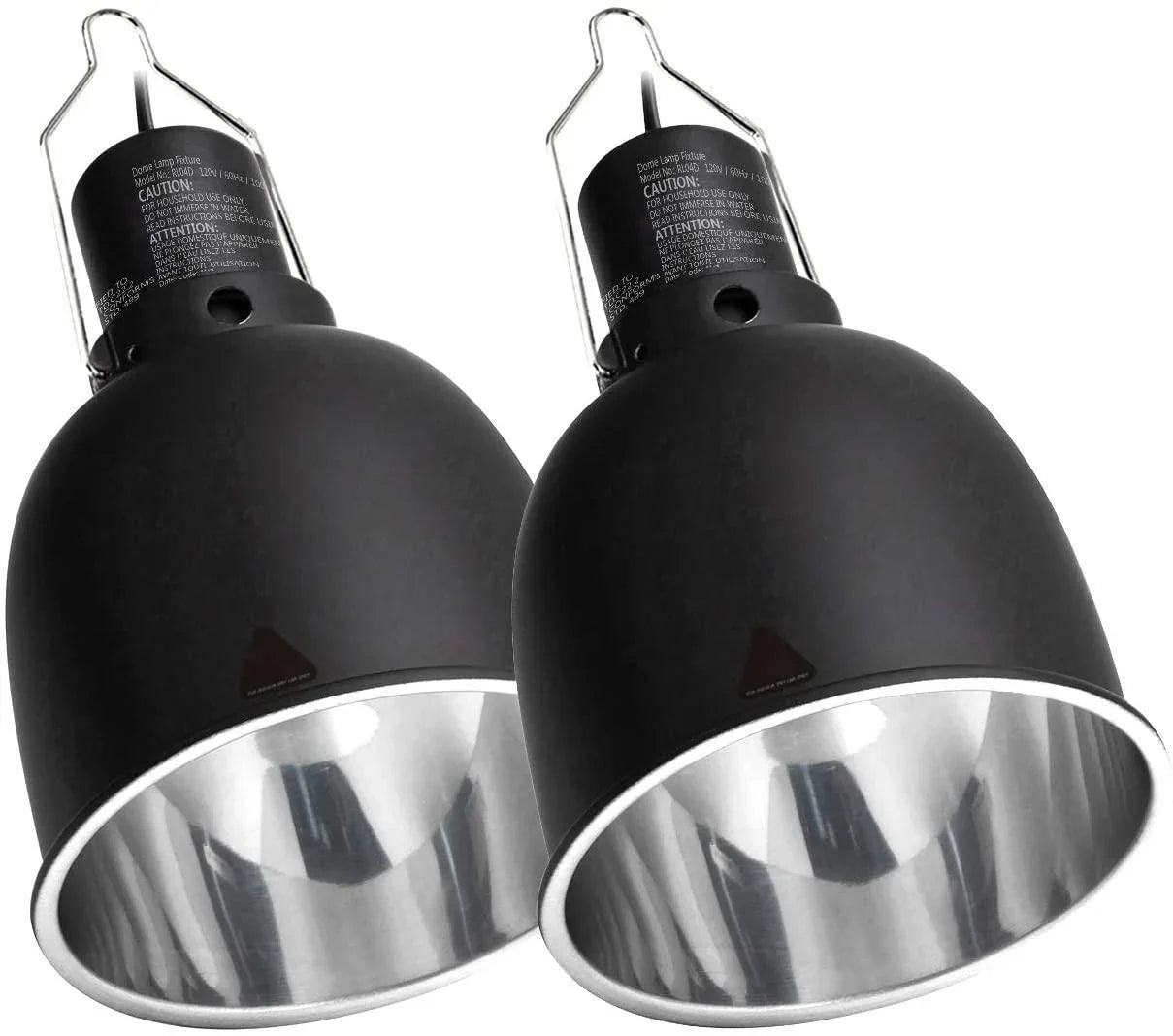 REPTI ZOO Reptile Light Fixture 2 Packs 5.5 Inch Deep Dome Lamp Cap Lamp Fixture Optical Reflection Cover for Reptile Glass Terrariums - REPTI ZOO Main image