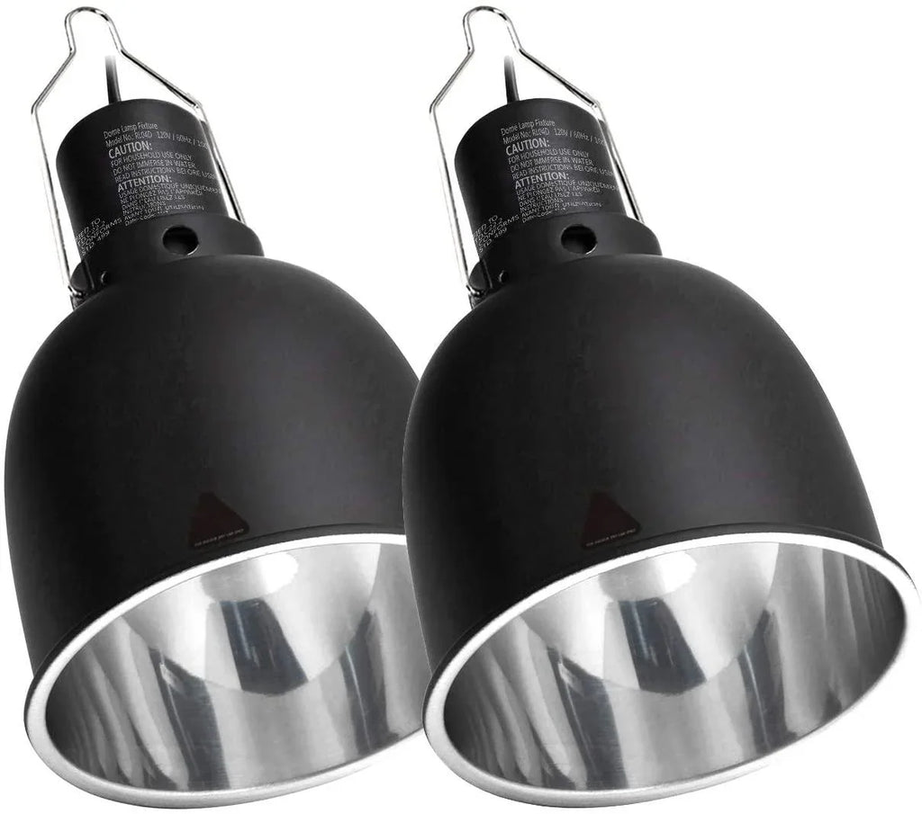 REPTI ZOO Reptile Light Fixture 2 Packs 5.5 Inch Deep Dome Lamp Cap Lamp Fixture Optical Reflection Cover for Reptile Glass Terrariums - REPTI ZOO