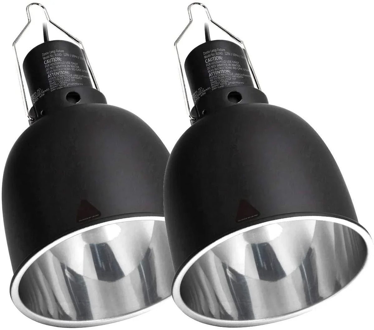 REPTI ZOO Reptile Light Fixture 2 Packs 5.5 Inch Deep Dome Lamp Cap Lamp Fixture Optical Reflection Cover for Reptile Glass Terrariums - REPTI ZOO