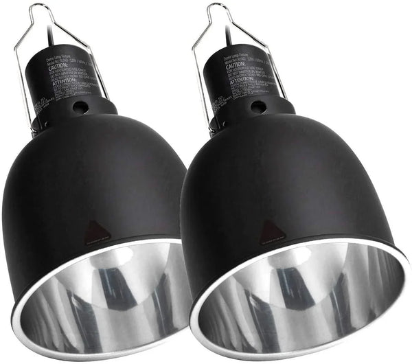 REPTI ZOO Reptile Light Fixture 2 Packs 5.5 Inch Deep Dome Lamp Cap Lamp Fixture Optical Reflection Cover for Reptile Glass Terrariums - REPTI ZOO