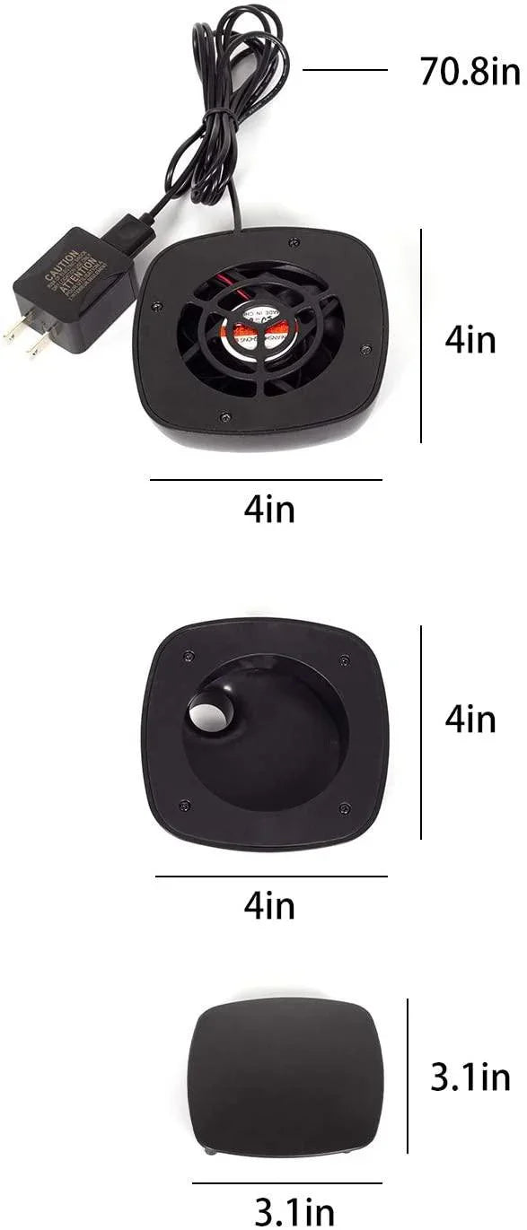 REPTI ZOO Reptile Dehumidifier Glass Terrarium Air Purifier Fan Amphibian Strong Magnetic Mounting Ventilation Fan - REPTI ZOO