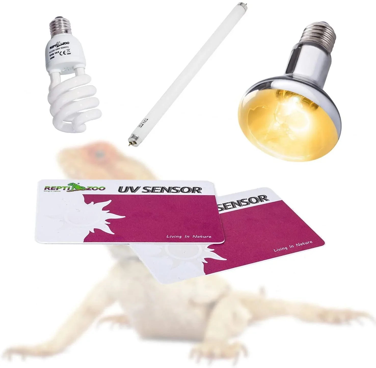 REPTI ZOO UVB Tester Reptile Lamp UV Sensor Reptile UVA UVB Fluorescent Lamp Tester Card, Set of 2 - REPTI ZOO Main image