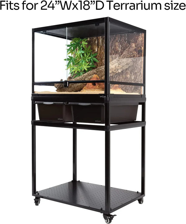 REPTIZOO Stackable Breeding Boxes Rack with Rolling Wheels Tank Stand - REPTI ZOO