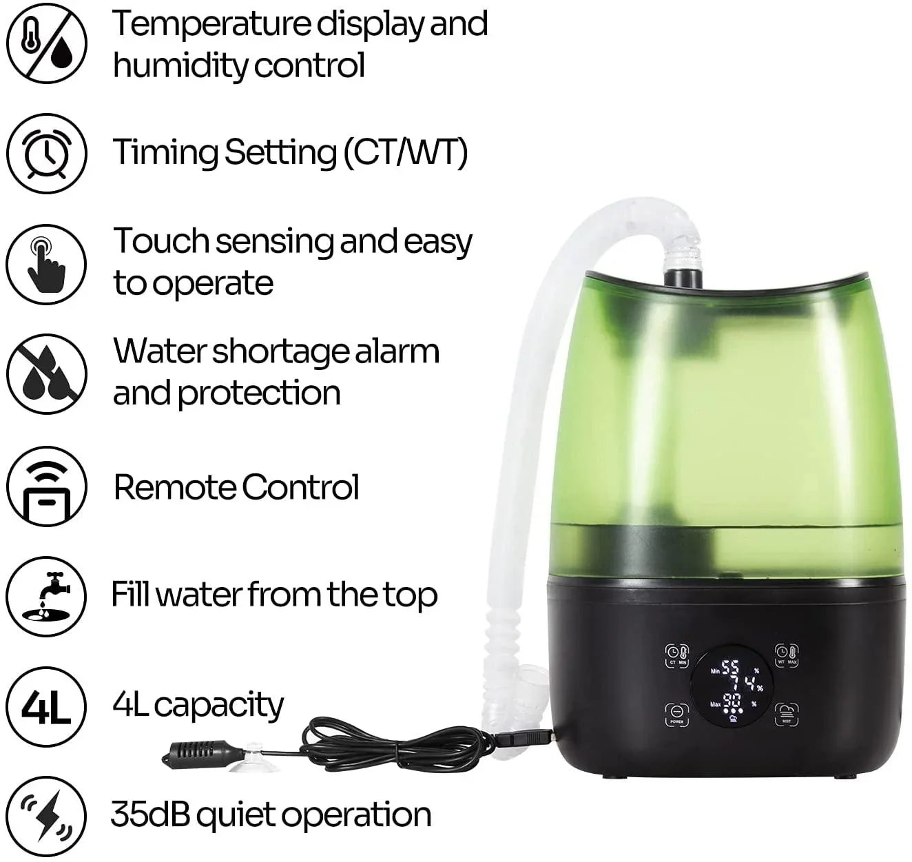 REPTI ZOO 4L Reptile Automatic Fogger 2 in 1 Digital Timing & Hygrostat Humidifier TF07G - REPTI ZOO