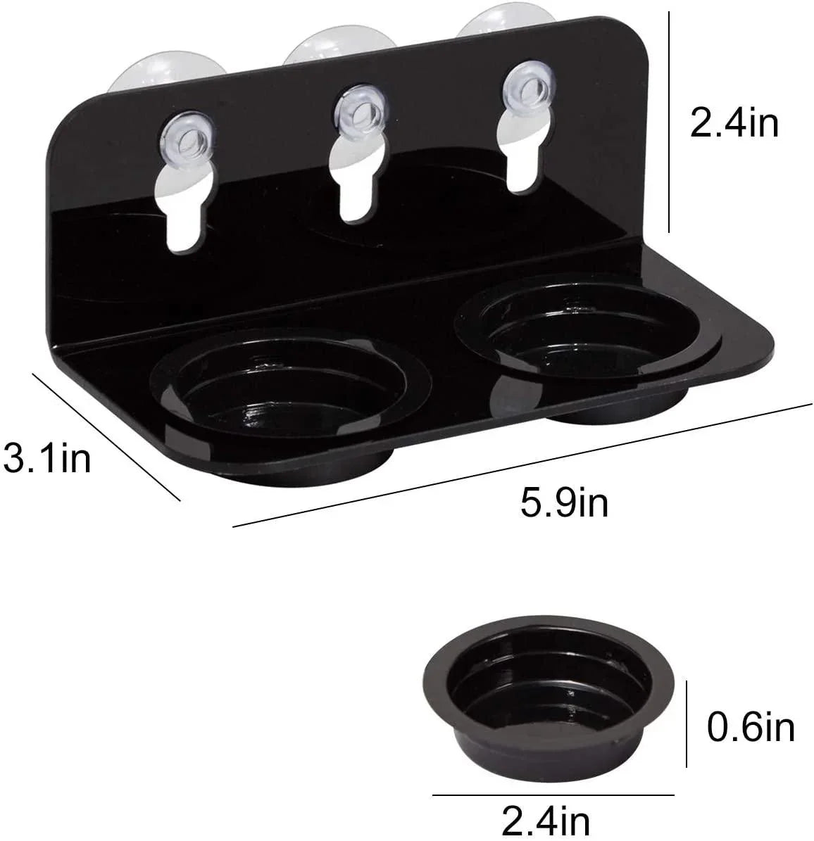 thumbnail image 2 of REPTI ZOO Gecko Food Dish & Water Bowl With Suction Cup - Detachable Transparent Reptile Feeder For Terrariums (Single Hole, 8x8x6cm) 2 of 9
